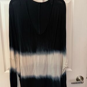 Seven7 Black and White Ombre Long Sleeve Top